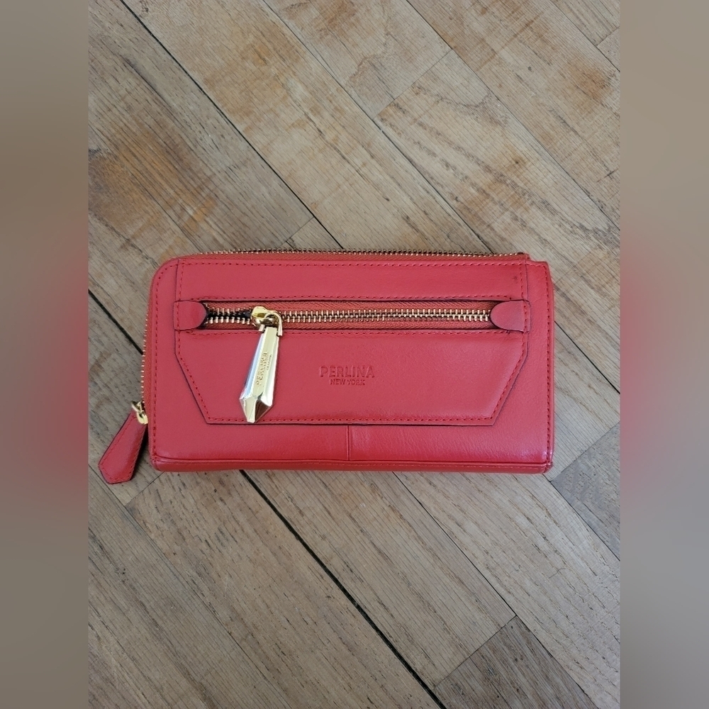 Perlina, Bright Red Zip Around Wallet